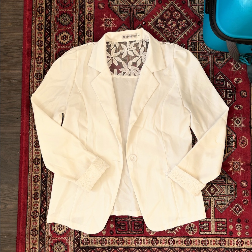 White Lace Blazer Jacket size XS